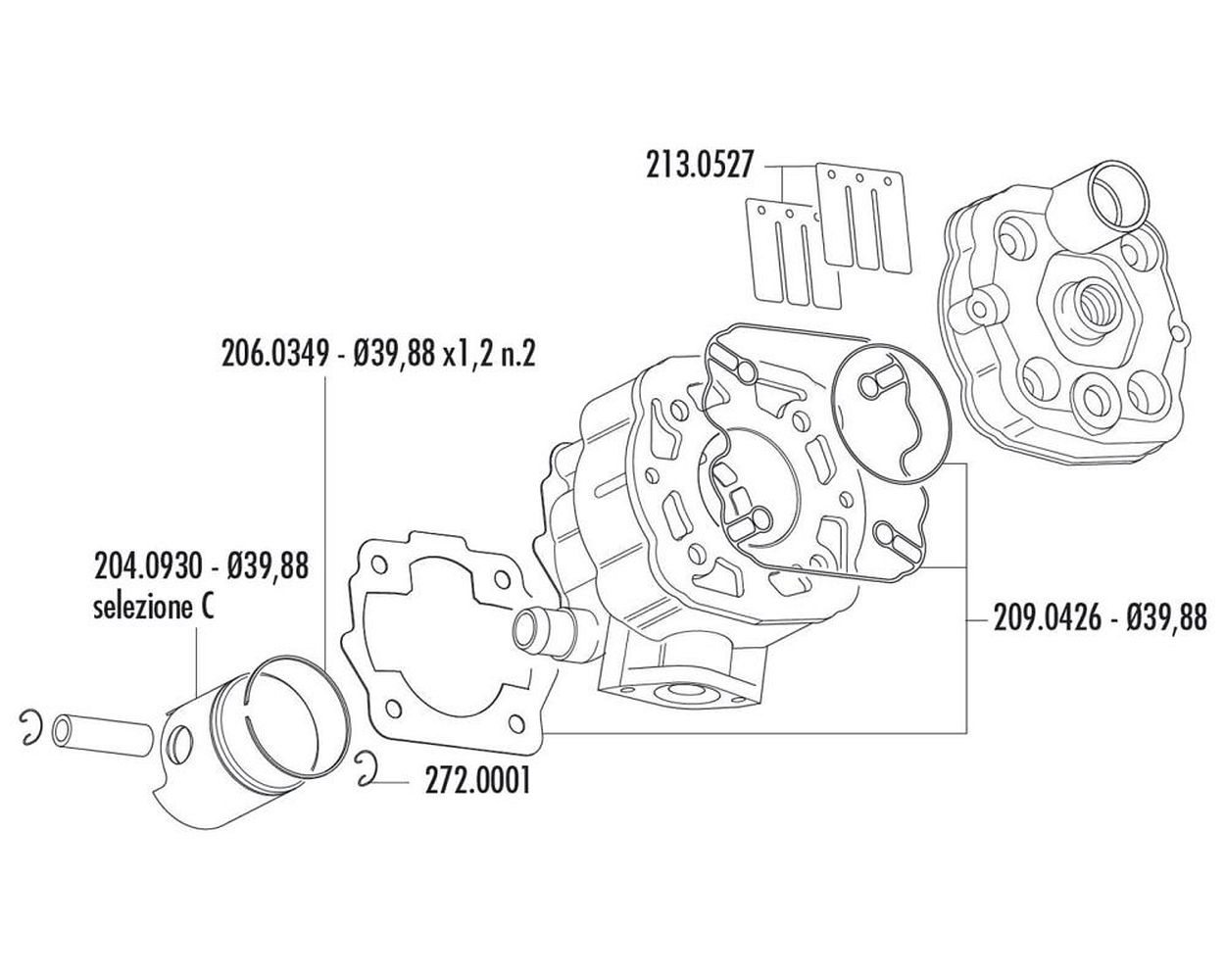 Dichtungssatz Zylinder Polini Racing Ccm Mm Derbi Ebe Ebs