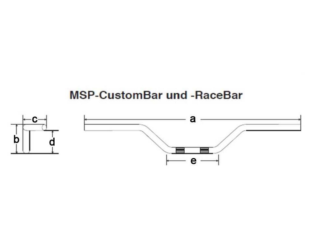 Lenker Fehling CustomBar 7112581 Motorrad Chopper 850mm 1 Zoll Mit Kerbe Chrom