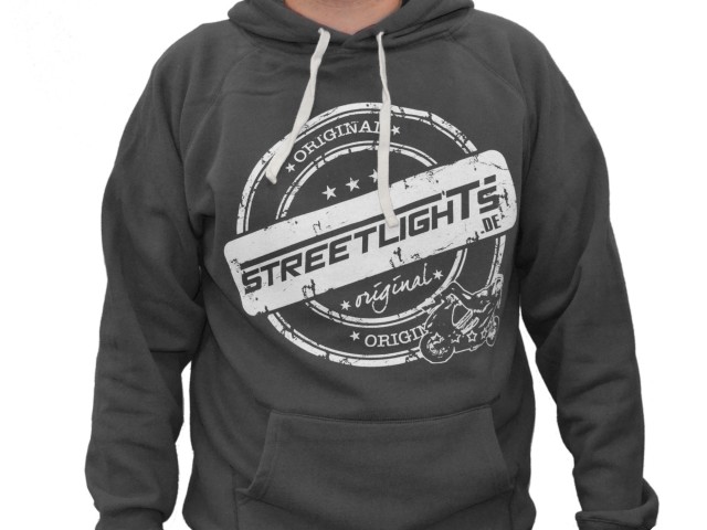 Hoody Streetlights Original, unzipped,  dunkel grau